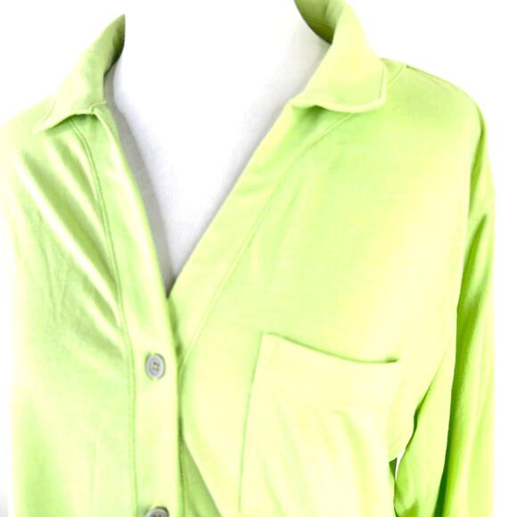 Stio Women's Bright Green Button Up Long Sleeve Shirt Size large - Picture 2 of 9